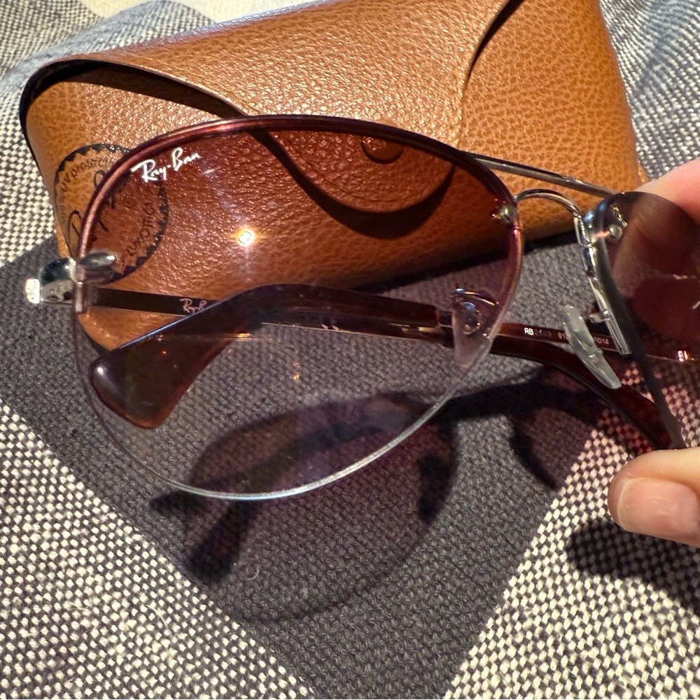 Ray-Ban Brown Aviator Sunglasses - Picture 2 of 10